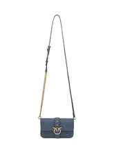 Pinko Borsa Love Mini in Pelle Martellata Blu - Borse A Spalla Donna | $store$