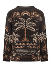 Alanui Cardigan Nero con Motivo Tropicale - Abbigliamento Uomo | $store$