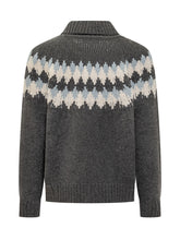 Alanui Cardigan Grigio con Motivo Geometrico - Abbigliamento Uomo | $store$