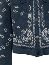 Alanui Cardigan Blu con Motivo Bandana - Abbigliamento Uomo | $store$