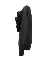 Alberta Ferretti Maglia Nera con Applicazioni Floreali - Abbigliamento Donna | $store$