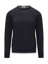 Paolo Pecora Blue Crewneck Sweater - COLLEZIONE TEAM EC | $store$