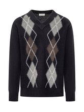 Paolo Pecora Blue Argyle Sweater - COLLEZIONE TEAM EC | $store$