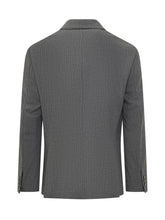 Paolo Pecora Grey Pinstripe Double-Breasted Blazer - COLLEZIONE TEAM EC | $store$