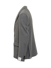 Paolo Pecora Grey Pinstripe Double-Breasted Blazer - COLLEZIONE TEAM EC | $store$