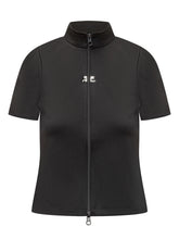 T-shirt nera Courrèges con zip - Abbigliamento Donna | $store$