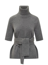 Short-Sleeve Grey Sweater with Belt by Lanvin - COLLEZIONE TEAM EC | $store$