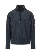 C.P. Company Maglia a Coste con Mezza Zip e Tasca Lente - Abbigliamento Uomo | $store$