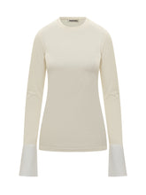 Darkpark Ivory Long-Sleeve T-Shirt with Contrast Cuffs - COLLEZIONE TEAM EC | $store$