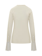 Darkpark Ivory Long-Sleeve T-Shirt with Contrast Cuffs - COLLEZIONE TEAM EC | $store$