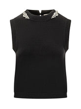 Black Vest with Jewel Neckline SEMICOUTURE - COLLEZIONE TEAM EC | $store$