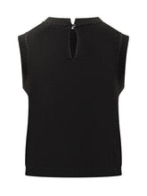 Black Vest with Jewel Neckline SEMICOUTURE - COLLEZIONE TEAM EC | $store$