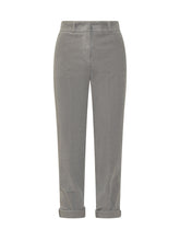 Peserico Grey Velvet Pants - COLLEZIONE TEAM EC | $store$