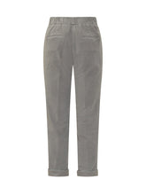 Peserico Grey Velvet Pants - COLLEZIONE TEAM EC | $store$