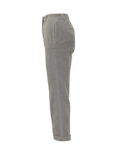 Peserico Grey Velvet Pants - COLLEZIONE TEAM EC | $store$