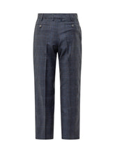PT Torino Blue Checked Wool Trousers - COLLEZIONE TEAM EC | $store$