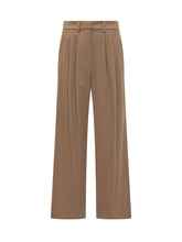PT Torino Camel Wide-Leg Wool Trousers - COLLEZIONE TEAM EC | $store$