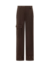 PT Torino Brown Cargo Trousers with Stud Details - COLLEZIONE TEAM EC | $store$
