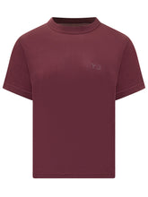 Y-3 T-Shirt Bordeaux con Logo Tonale - Abbigliamento Uomo | $store$