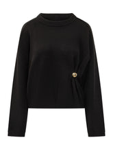 Loulou Studio Black Sweater with Brooch - COLLEZIONE TEAM EC | $store$