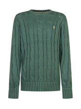 Polo Ralph Lauren Kids Maglione Verde a Treccia con Logo - Abbigliamento Bambini | $store$