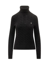 Polo Ralph Lauren Black Cable Knit Turtleneck - COLLEZIONE TEAM EC | $store$