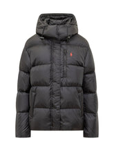 Polo Ralph Lauren Black Down Jacket with Red Logo - COLLEZIONE TEAM EC | $store$