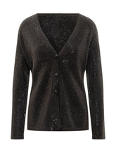 Emporio Armani Black Cardigan with Rhinestones and V Neck - COLLEZIONE TEAM EC | $store$