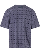 Marine Serre Blue T-shirt with All-Over Logo Pattern - COLLEZIONE TEAM EC | $store$