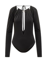 Marine Serre Body Nero con Cut Out e Dettaglio Gioiello - Abbigliamento Donna | $store$