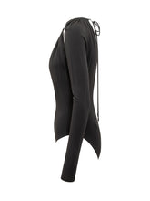 Marine Serre Body Nero con Cut Out e Dettaglio Gioiello - Abbigliamento Donna | $store$