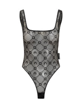 Marine Serre Body in Tulle con Ricami Logo - Abbigliamento Donna | $store$
