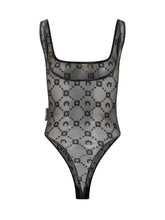 Marine Serre Body in Tulle con Ricami Logo - Abbigliamento Donna | $store$