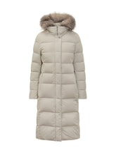MooRER Long Beige Down Coat with Fur Hood - COLLEZIONE TEAM EC | $store$