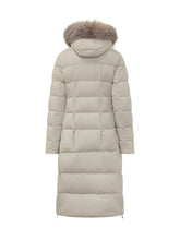 MooRER Long Beige Down Coat with Fur Hood - COLLEZIONE TEAM EC | $store$