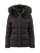 MooRER Black Puffer Jacket with Fur Trim Hood - COLLEZIONE TEAM EC | $store$