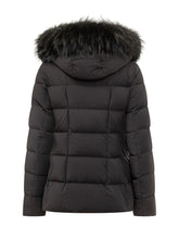 MooRER Black Puffer Jacket with Fur Trim Hood - COLLEZIONE TEAM EC | $store$