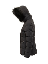 MooRER Black Puffer Jacket with Fur Trim Hood - COLLEZIONE TEAM EC | $store$