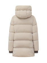 MooRER Beige Puffer Jacket with Hood and Zip - COLLEZIONE TEAM EC | $store$