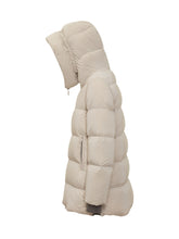 MooRER Beige Puffer Jacket with Hood and Zip - COLLEZIONE TEAM EC | $store$