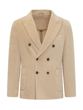 Circolo Beige Corduroy Double-Breasted Blazer - Circolo | $store$
