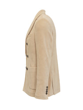 Circolo Beige Corduroy Double-Breasted Blazer - Circolo | $store$