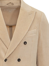 Circolo Beige Corduroy Double-Breasted Blazer - Circolo | $store$
