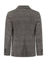 Circolo Grey Prince of Wales Double-Breasted Blazer - Circolo | $store$