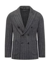 Circolo Grey Wool Double-Breasted Blazer - Circolo | $store$