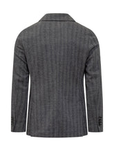 Circolo Grey Wool Double-Breasted Blazer - Circolo | $store$