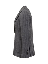 Circolo Grey Wool Double-Breasted Blazer - Circolo | $store$