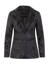 Circolo Black Paisley Jacquard Single-Breasted Blazer - Circolo | $store$