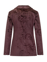 Circolo Bordeaux Jacquard Paisley Single-Breasted Blazer - Circolo | $store$