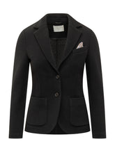 Circolo Black Single-Breasted Blazer with Pocket Square - Circolo | $store$